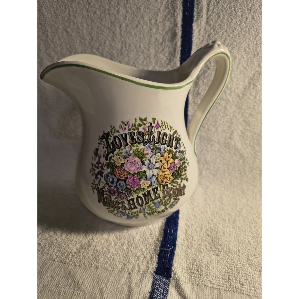 Vintage Royal Crownford Weatherby Hanley England Currier Ives Floral Milk Pitche